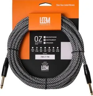 Leem FRS-5(WH/BK) Кабель инструментальный, белый/черный.