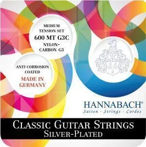 Hannabach 600MT-G3C Silver-Plated Комплект струн для классической гитары.