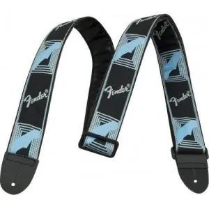 Fender 2` Monogrammed Strap Black/Light Grey/Blue Strap Ремень для гитары.