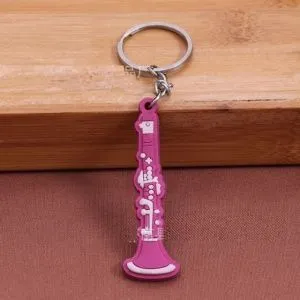 Брелок резиновый Кларнет. Цвет розовый.