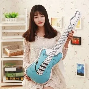 Подушка декоративная Синяя электрогитара. Размер 70 см.