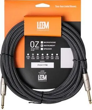 Leem FAS-5(BK/WH) Кабель инструментальный, черный/белый.