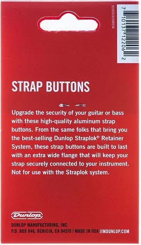 Dunlop 7102 Крепление ремня для гитары, 2 шт, алюминий.