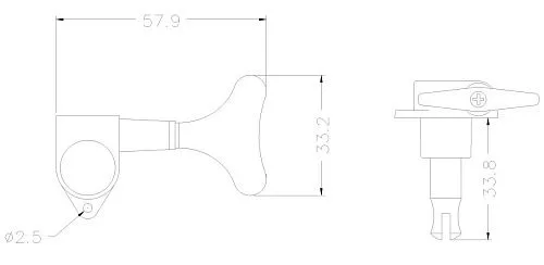 Musiclily M177-4 Комплект колков для бас-гитары, 4л, хром.