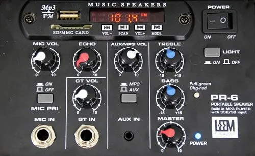 Leem PR-6 Акустическая система, портативная на колесах, с аккумулятором.