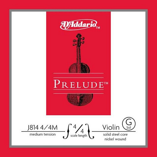 D'Addario J814-4/4M Prelude Отдельная струна G (Соль) для скрипок 4/4, среднее натяжение.