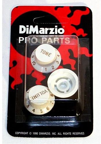Dimarzio DM2111W Strat Replacement Knobs (1V,2T) White Набор ручек для потенциометров типа Strat.