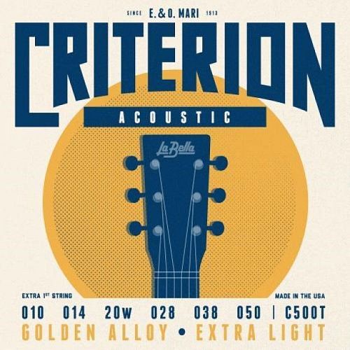 La Bella C500T Criterion Extra Light (10-50) Комплект струн для акустической гитары. 