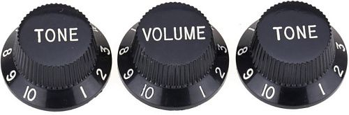 Musiclily MX1563BK-2MX1564BK Набор ручек для потенциометров типа (2+1), Strat Style, черные.