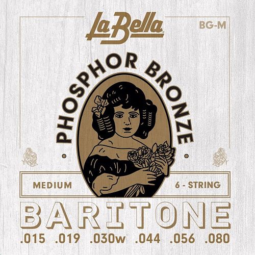 La Bella BG-M Medium (15-80) Комплект струн для акустической гитары баритон.
