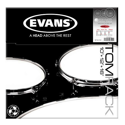 Evans ETP-EC2SCLR-R Комплект пластиков для том барабана.