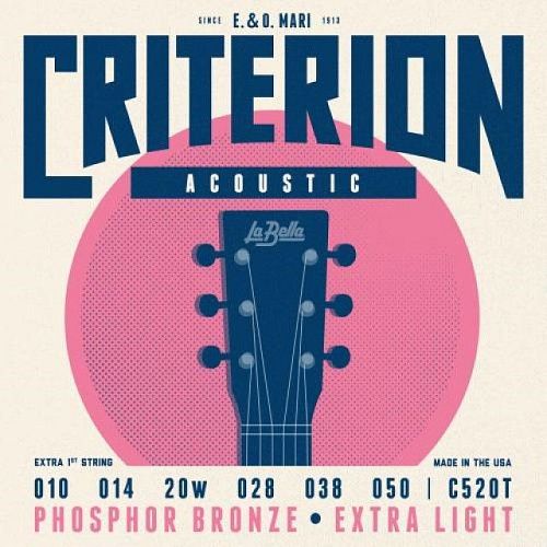 La Bella C520T (10-50) Criterion Extra Light Струны для акустической гитары.