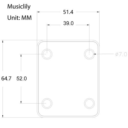 Musiclily M188 Накладка крепления грифа, хром.