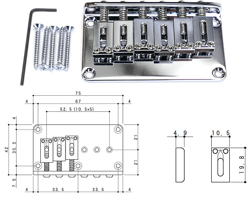 Gotoh GTC101-C Бридж (струнодержатель).