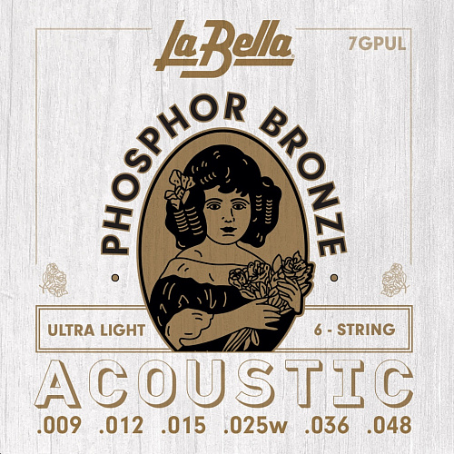 La Bella 7GPUL (9-48) Phosphor Bronze Комплект струн для акустической гитары.