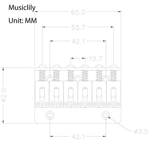 Musiclily M207BK Бридж для электрогитары, черный.
