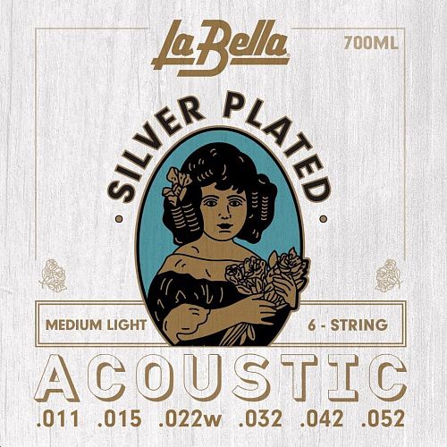 La Bella 700ML Medium Light (11-52) Комплект струн для акустической гитары.
