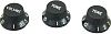 Dimarzio DM2111BK Strat Replacement Knobs (1V,2T) Black Набор ручек для потенциометров типа Strat.-0