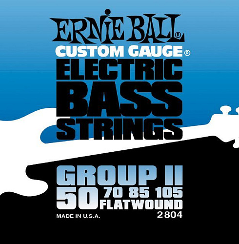 Ernie Ball 2804 (50-105) Комплект струн для бас-гитары с плоской обмоткой.